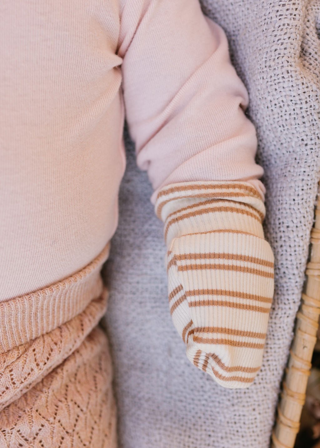 Henley Beanie and Mittens Set Cream - Acorn Kids Accessories