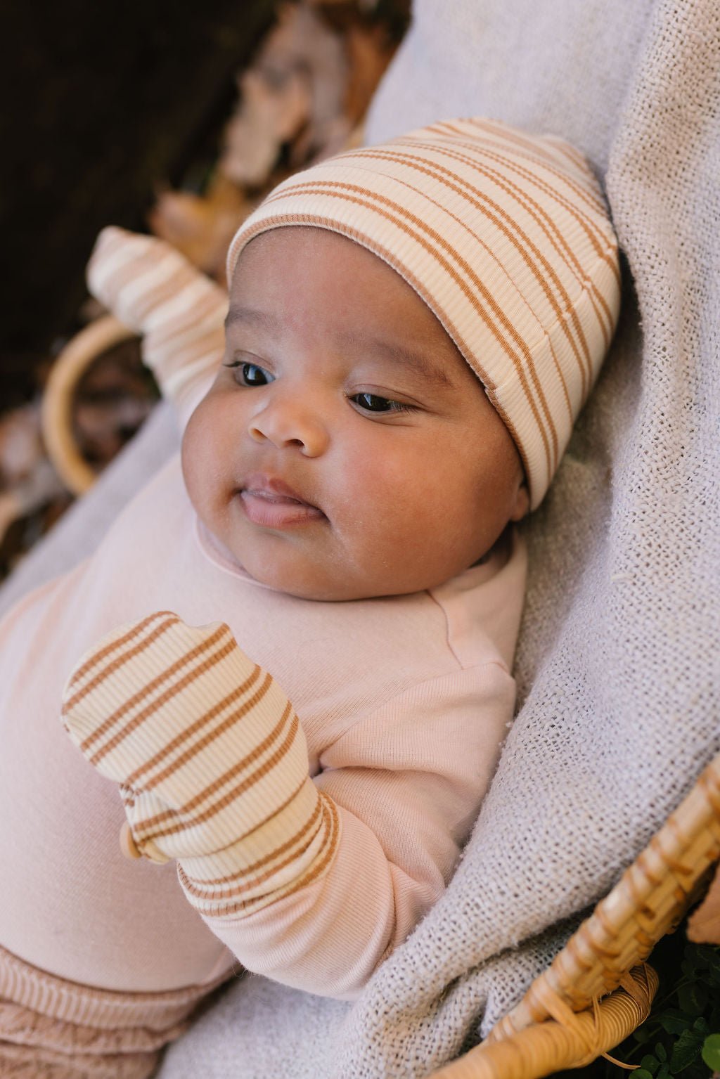 Henley Beanie and Mittens Set Cream - Acorn Kids Accessories