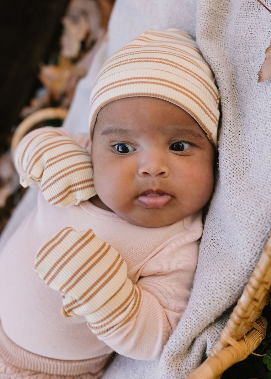 Henley Beanie and Mittens Set Cream - Acorn Kids Accessories