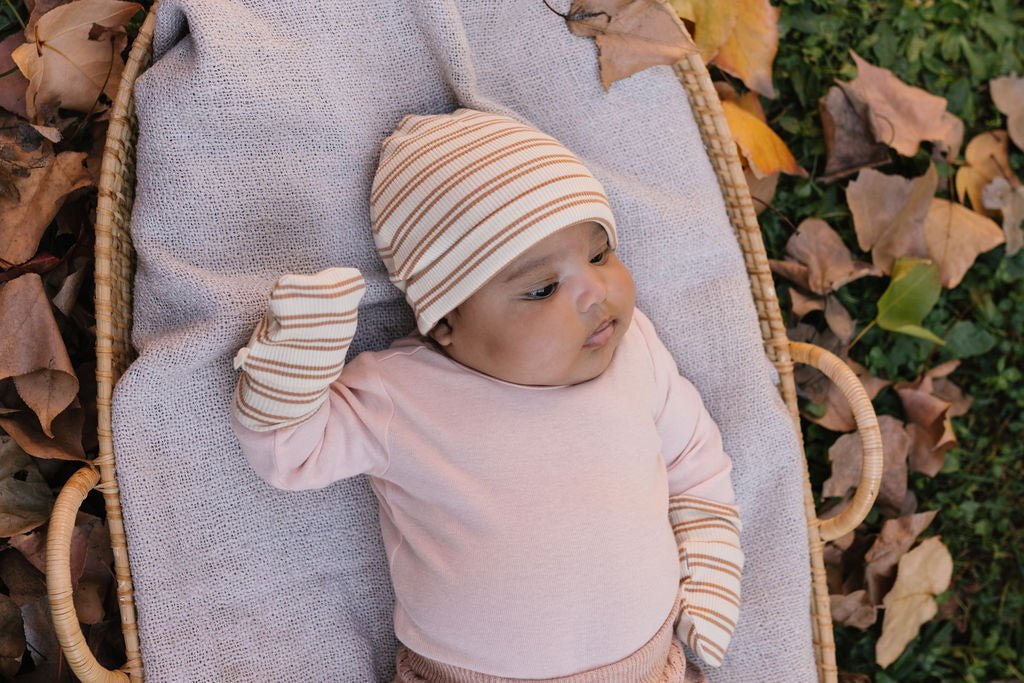 Henley Beanie and Mittens Set Cream - Acorn Kids Accessories