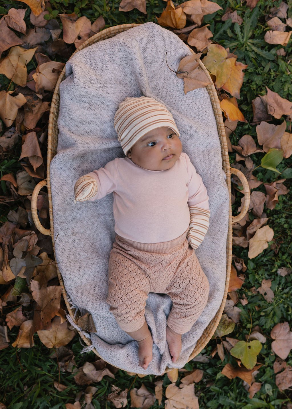 Henley Beanie and Mittens Set Cream - Acorn Kids Accessories
