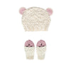 Infant Bear Beanie and Mittens Bundle - Cream - Acorn Kids Accessories