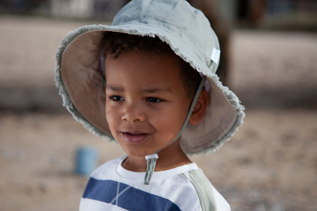 Khaki Frayed Bucket Hat - Acorn Kids Accessories