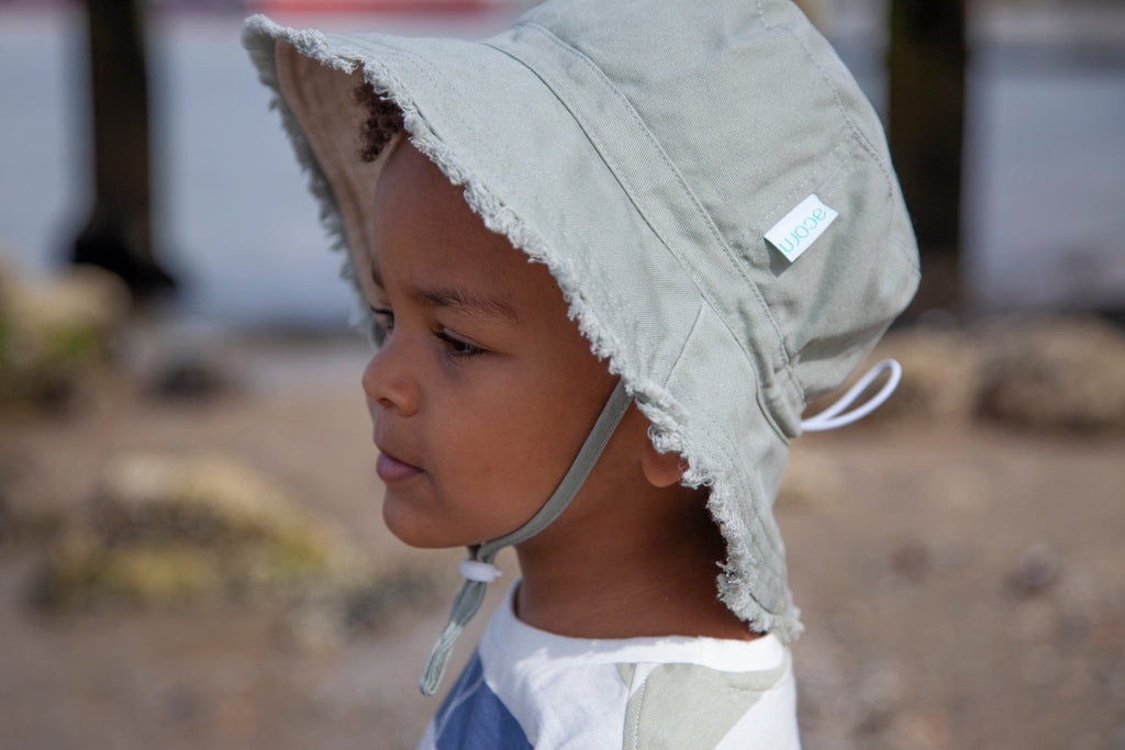 Khaki Frayed Bucket Hat - Acorn Kids Accessories