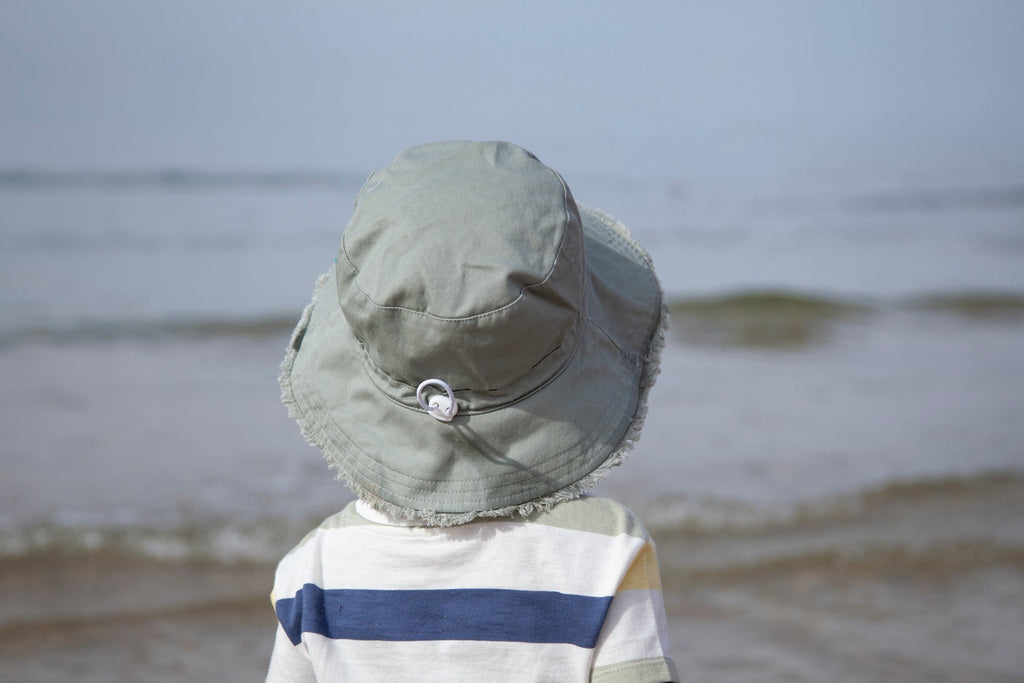 Khaki Frayed Bucket Hat - Acorn Kids Accessories