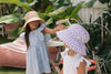 Lavender Checks Broad Brim Bucket Hat - Acorn Kids Accessories