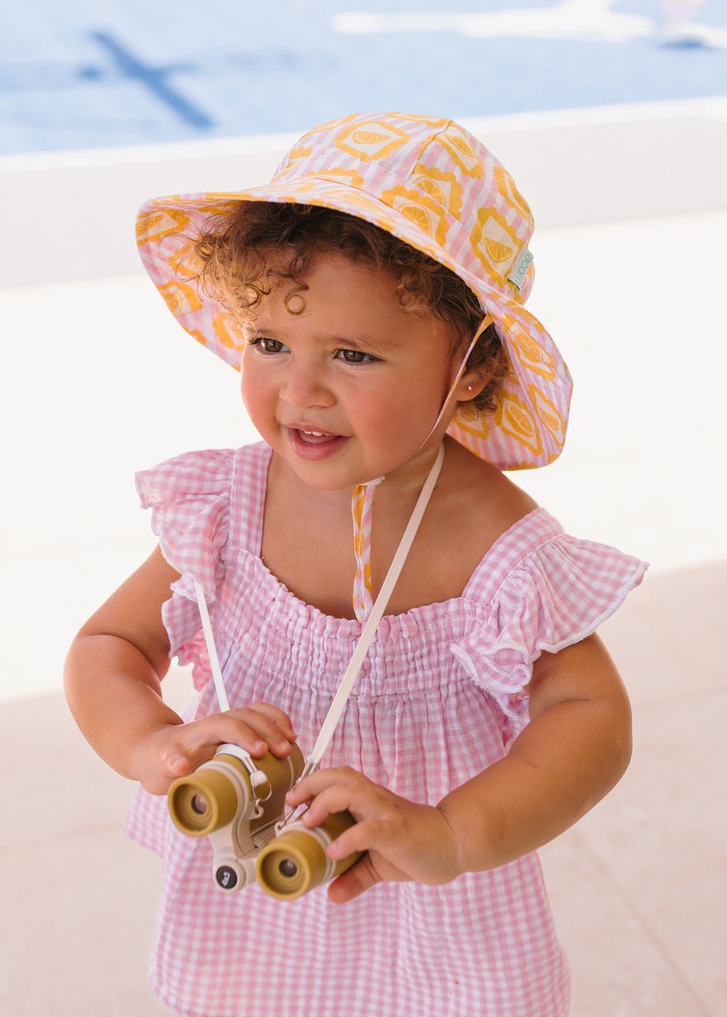 Lemonade Stripe Wide Brim Sunhat - Acorn Kids Accessories