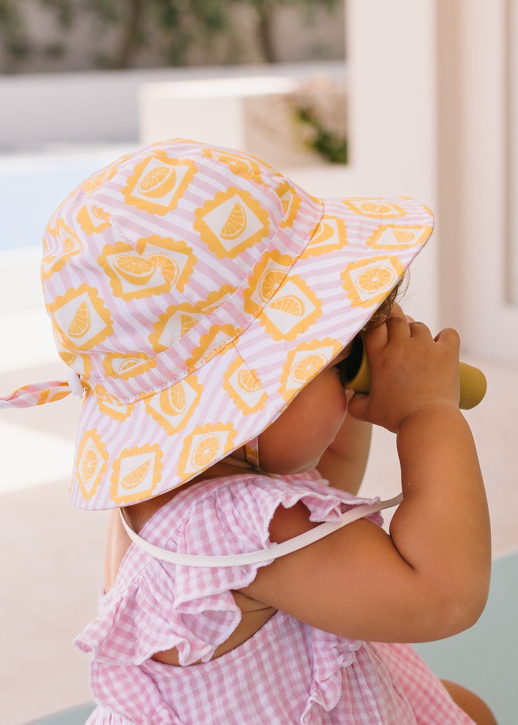 Lemonade Stripe Wide Brim Sunhat - Acorn Kids Accessories