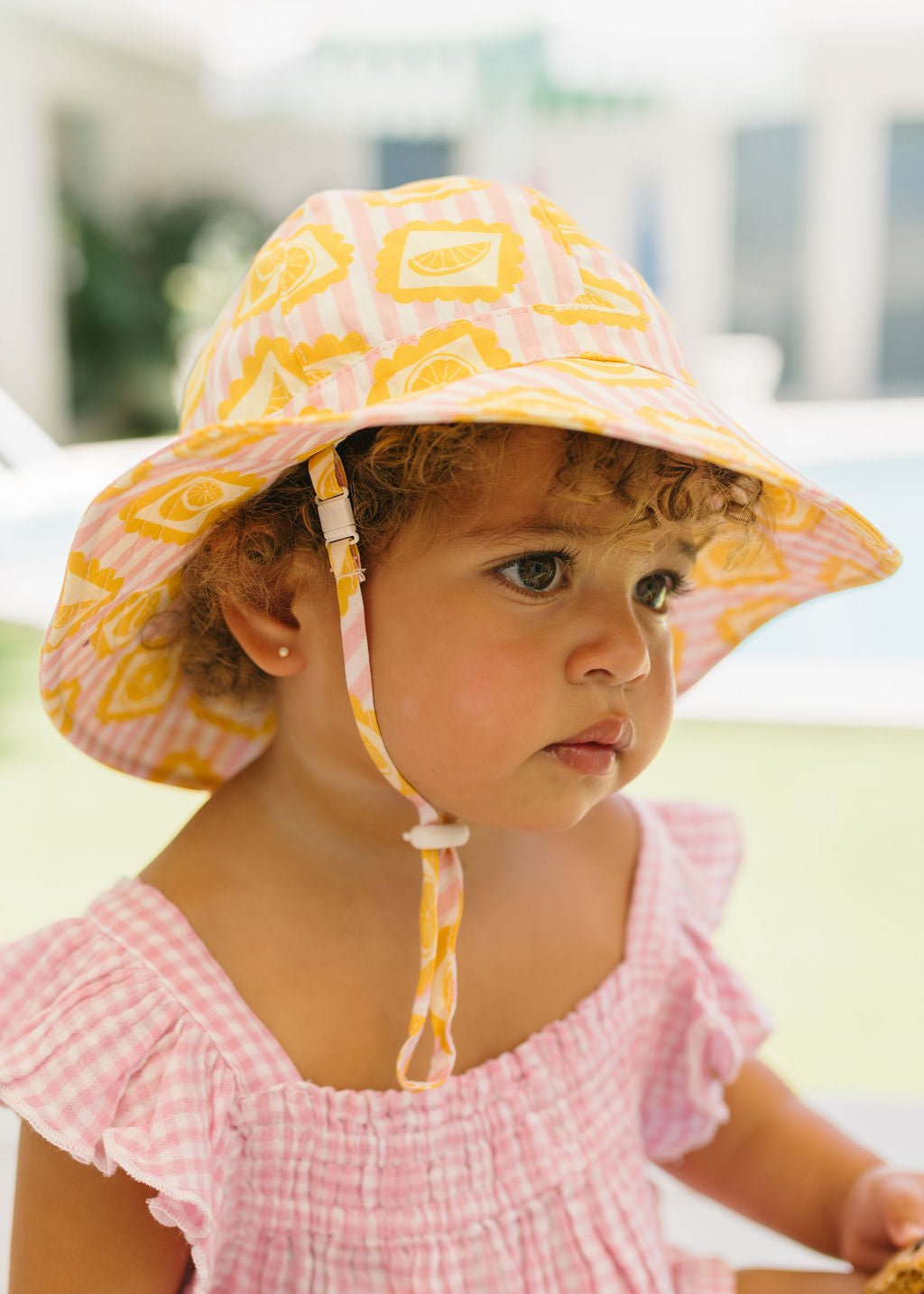 Lemonade Stripe Wide Brim Sunhat - Acorn Kids Accessories