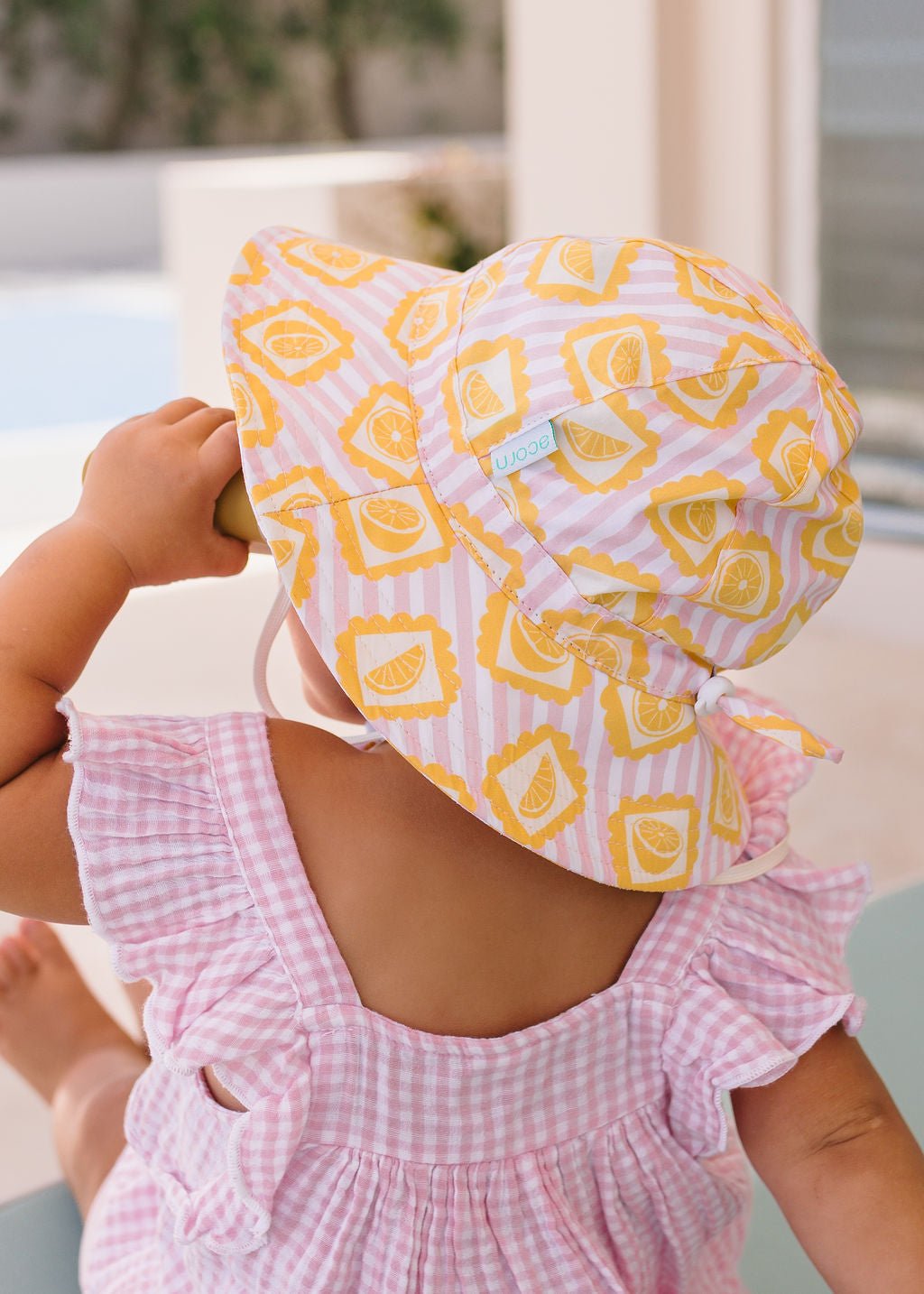 Lemonade Stripe Wide Brim Sunhat - Acorn Kids Accessories