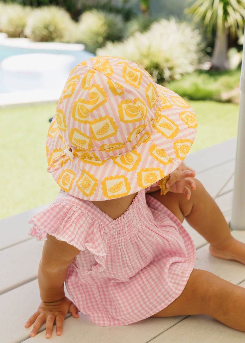 Lemonade Stripe Wide Brim Sunhat - Acorn Kids Accessories