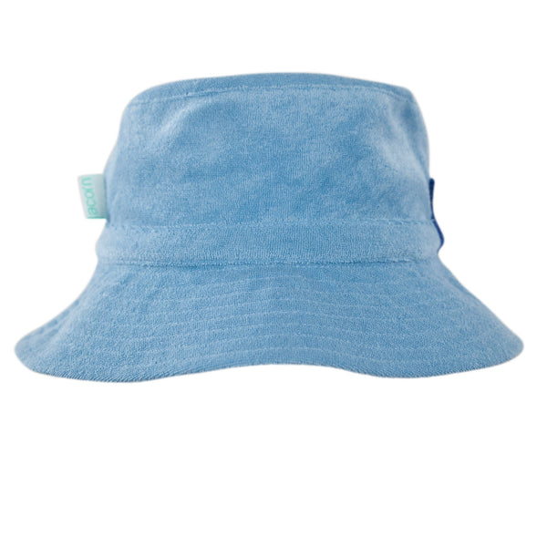 Mid Blue Terry Towelling Bucket Hat - Acorn Kids Accessories