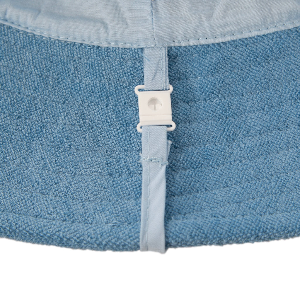 Mid Blue Terry Towelling Bucket Hat - Acorn Kids Accessories