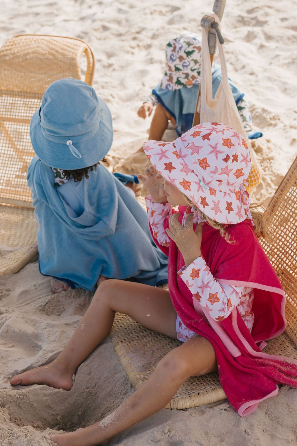 Mid Blue Terry Towelling Bucket Hat - Acorn Kids Accessories