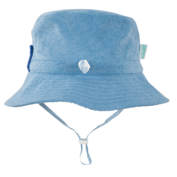 Mid Blue Terry Towelling Bucket Hat - Acorn Kids Accessories