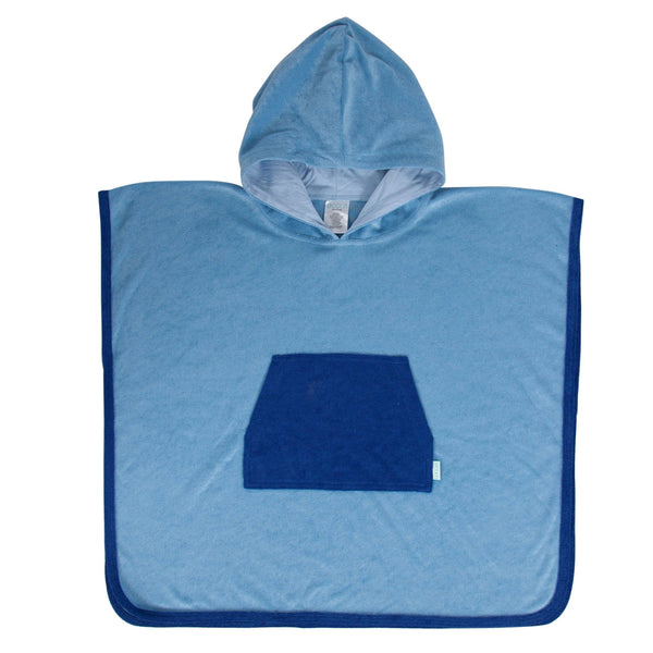 Mid Blue Terry Towelling Hooded Towel - Acorn Kids Accessories