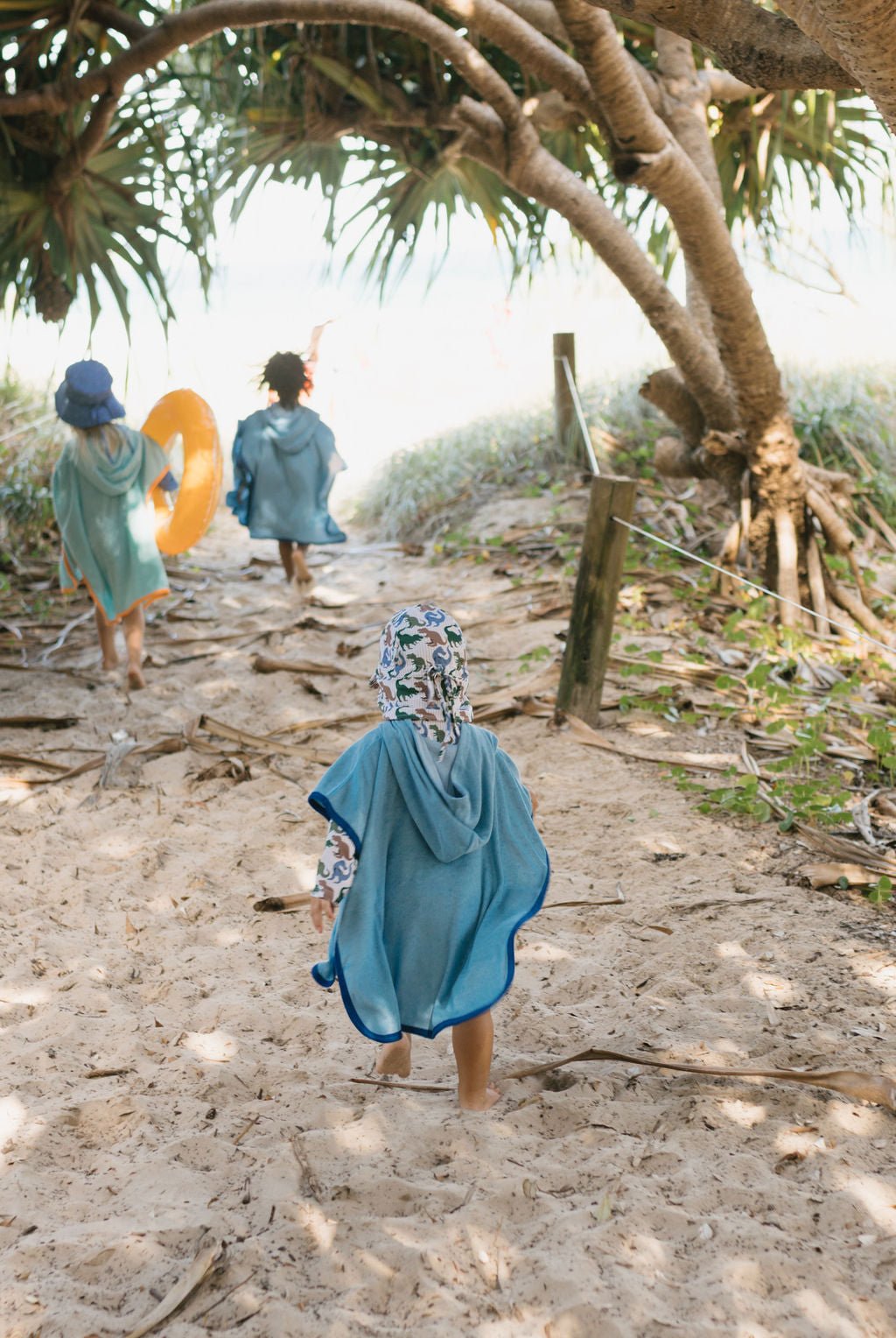 Mid Blue Terry Towelling Hooded Towel - Acorn Kids Accessories