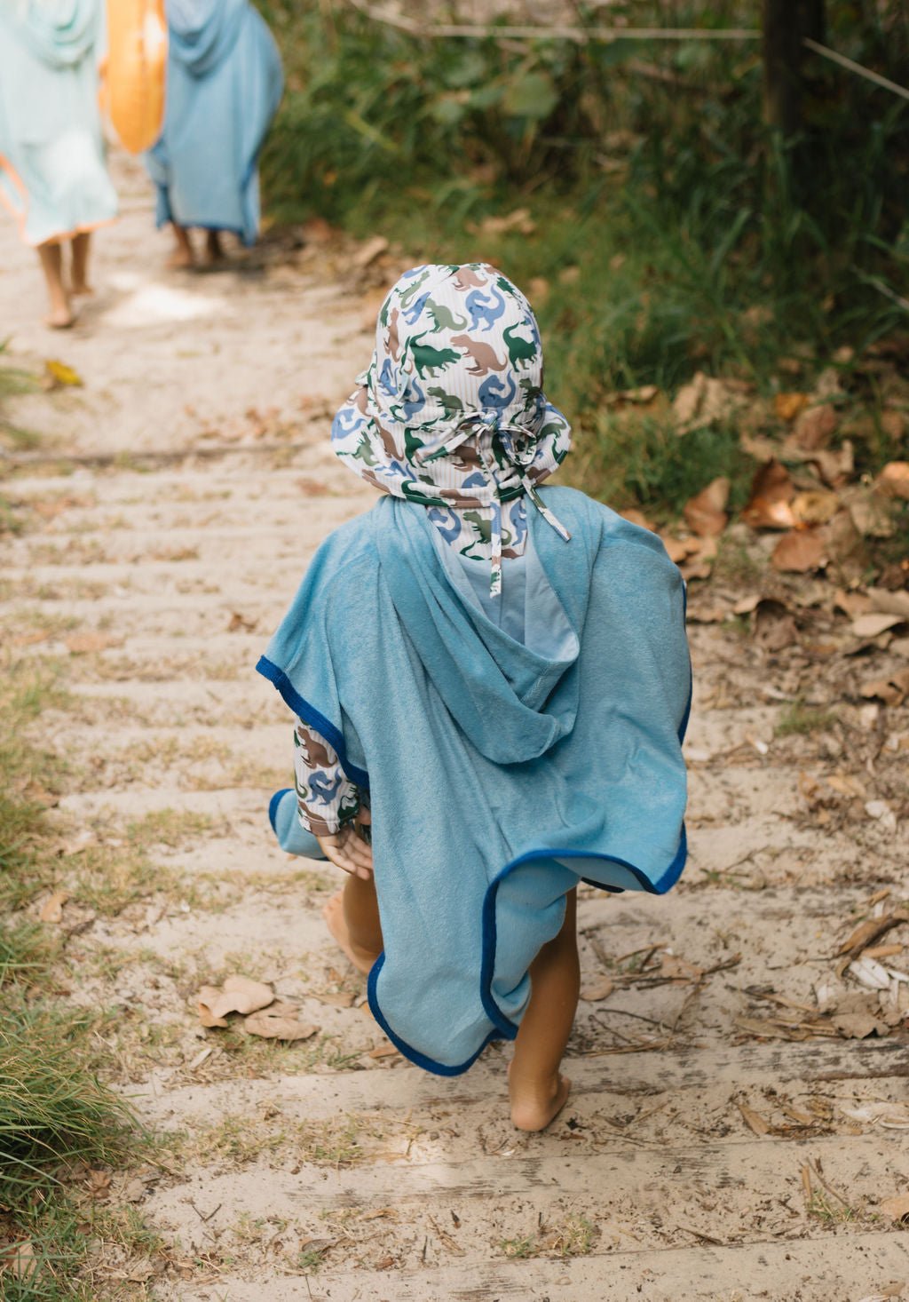 Mid Blue Terry Towelling Hooded Towel - Acorn Kids Accessories