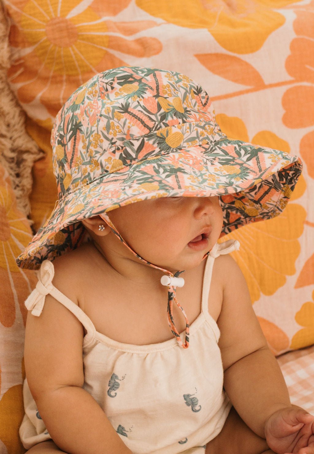 Native Blooms Wide Brim Infant Hat - Acorn Kids Accessories