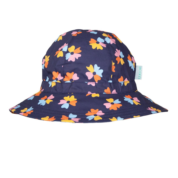 Navy Bloom Wide Brim Sunhat - Acorn Kids Accessories