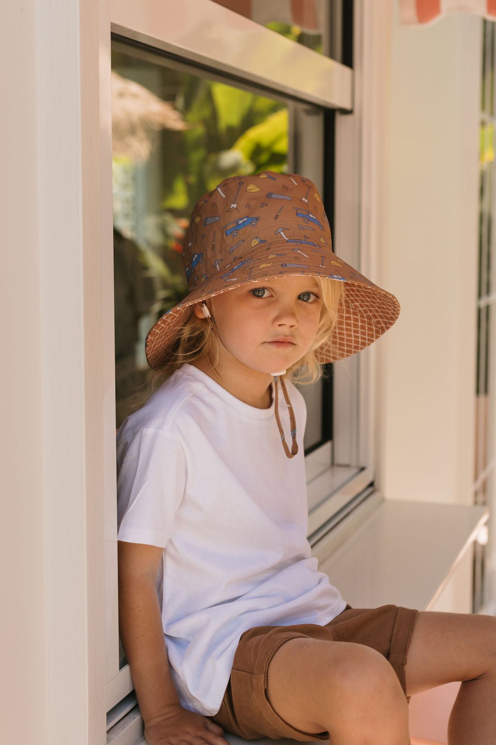 On The Tools Wide Brim Bucket Hat - Acorn Kids Accessories