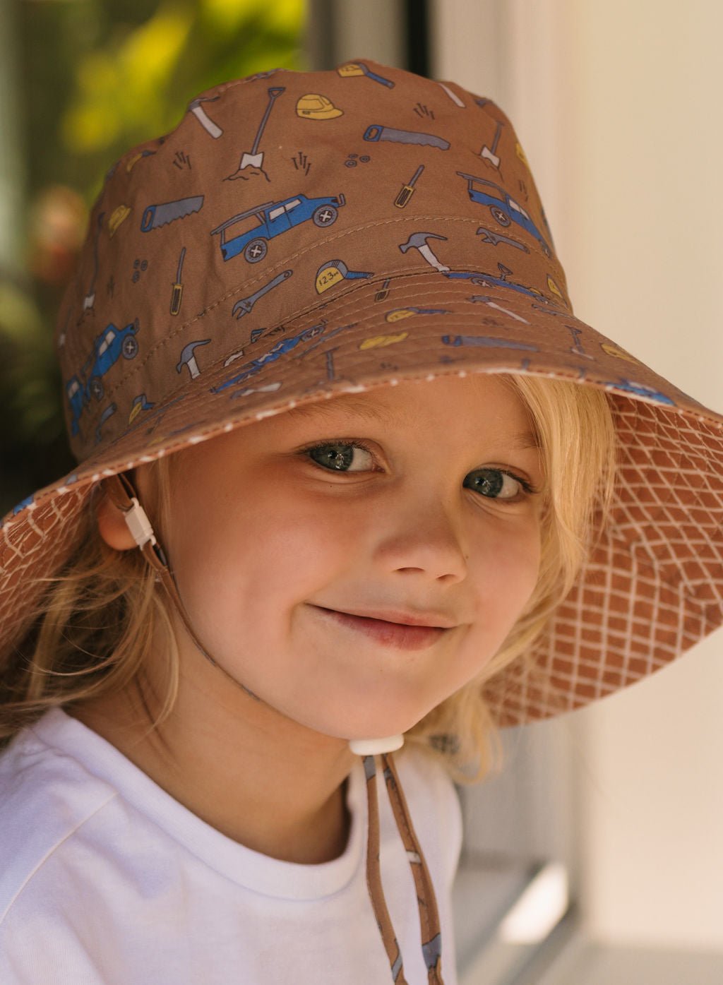 On The Tools Wide Brim Bucket Hat - Acorn Kids Accessories