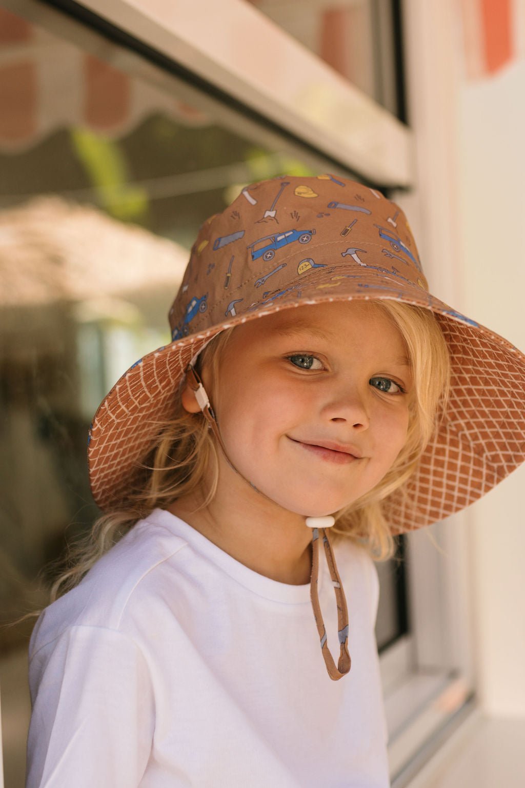 On The Tools Wide Brim Bucket Hat - Acorn Kids Accessories