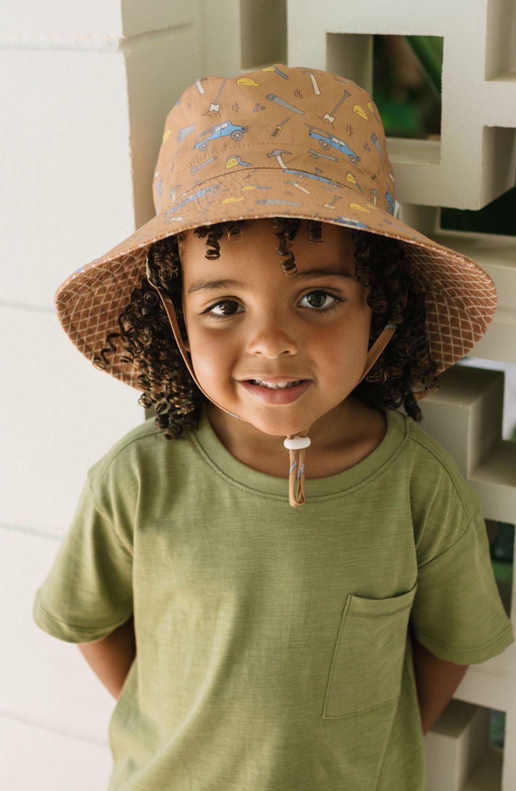 On The Tools Wide Brim Bucket Hat - Acorn Kids Accessories