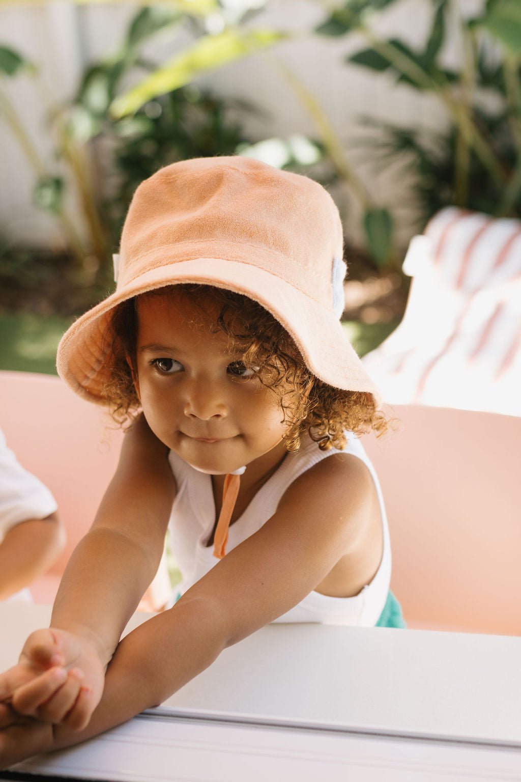 Peach Terry Towelling Bucket Hat - Acorn Kids Accessories