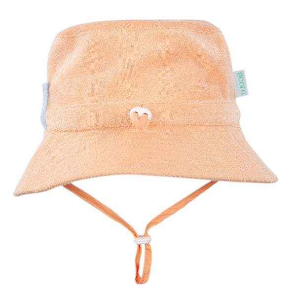 Peach Terry Towelling Bucket Hat - Acorn Kids Accessories