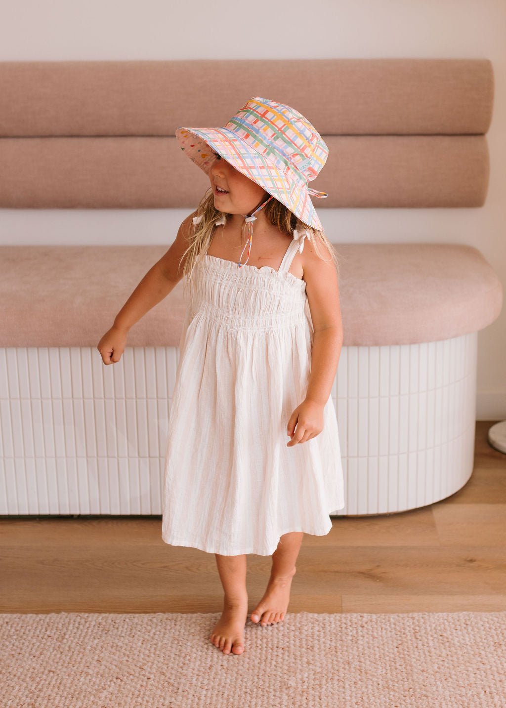 Pink Picnic Wide Brim Bucket Hat - Acorn Kids Accessories
