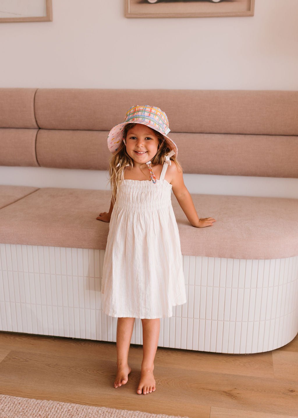 Pink Picnic Wide Brim Bucket Hat - Acorn Kids Accessories