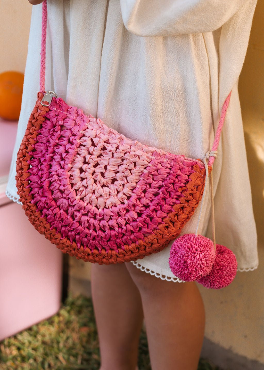 Pink Rainbow Straw Bag - Acorn Kids Accessories