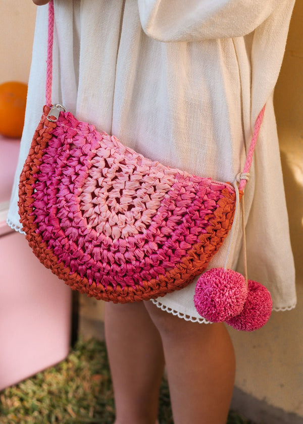 Pink Rainbow Straw Bag - Acorn Kids Accessories