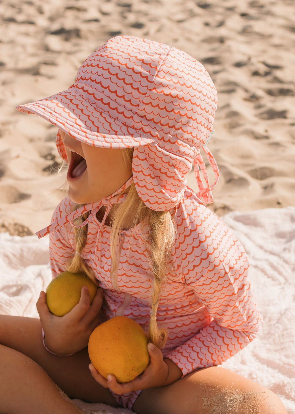 Pink Ripples Swim Flap Cap - Acorn Kids Accessories