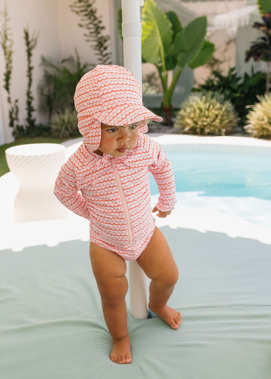 Pink Ripples Swim Flap Cap - Acorn Kids Accessories