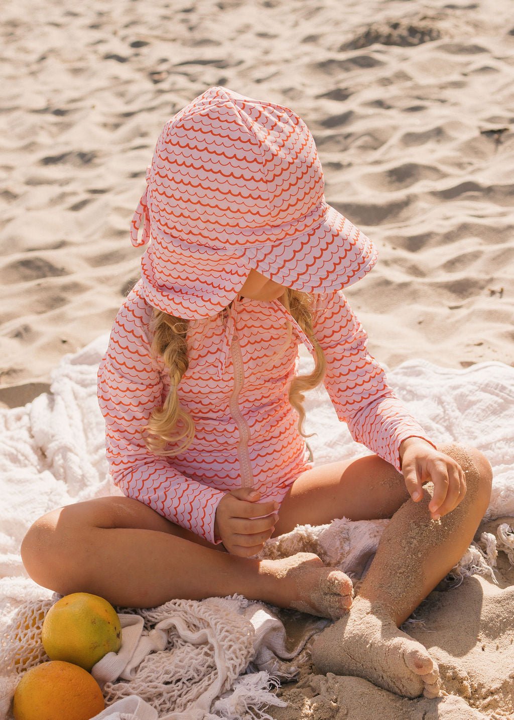 Pink Ripples Swim Flap Cap - Acorn Kids Accessories