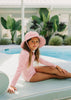 Pink Ripples Wide Brim Swim Hat - Acorn Kids Accessories