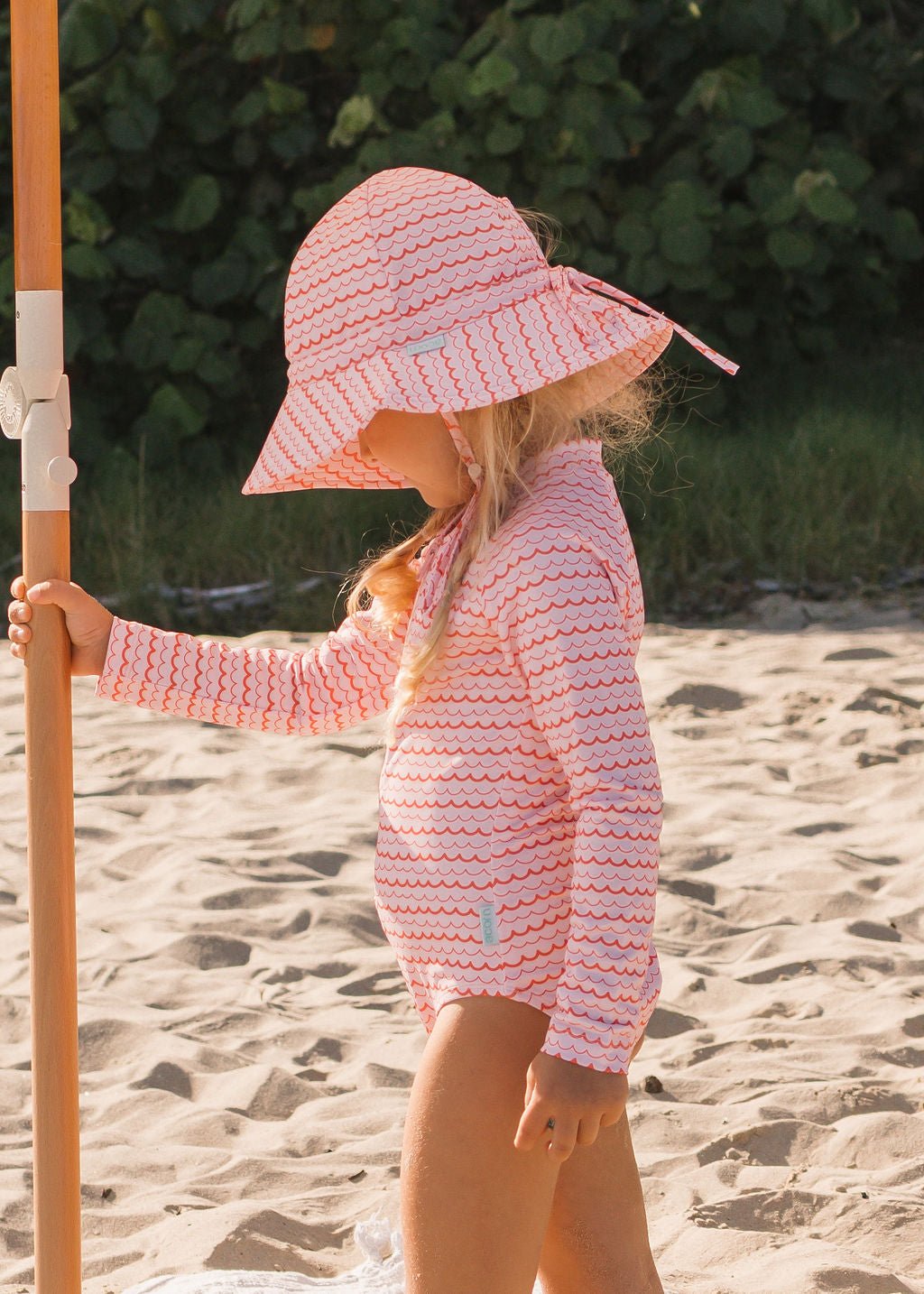 Pink Ripples Wide Brim Swim Hat - Acorn Kids Accessories
