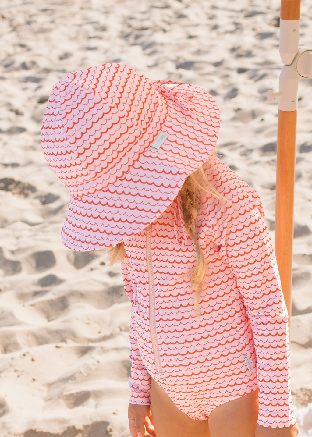 Pink Ripples Wide Brim Swim Hat - Acorn Kids Accessories
