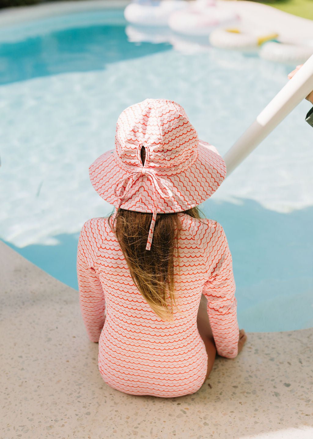 Pink Ripples Wide Brim Swim Hat - Acorn Kids Accessories