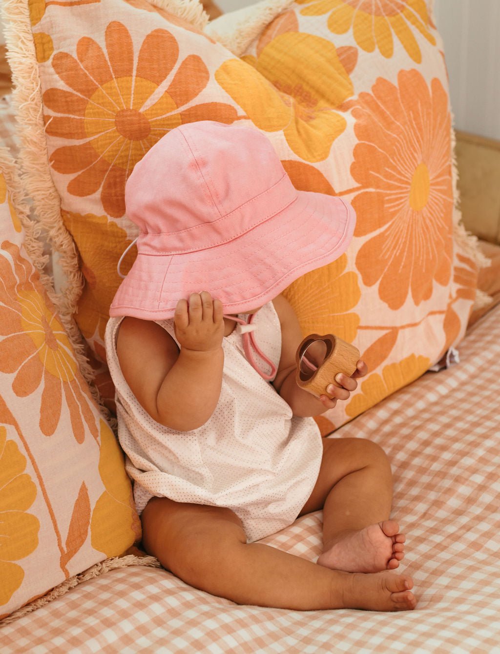 Pink Wide Brim Infant Hat - Acorn Kids Accessories