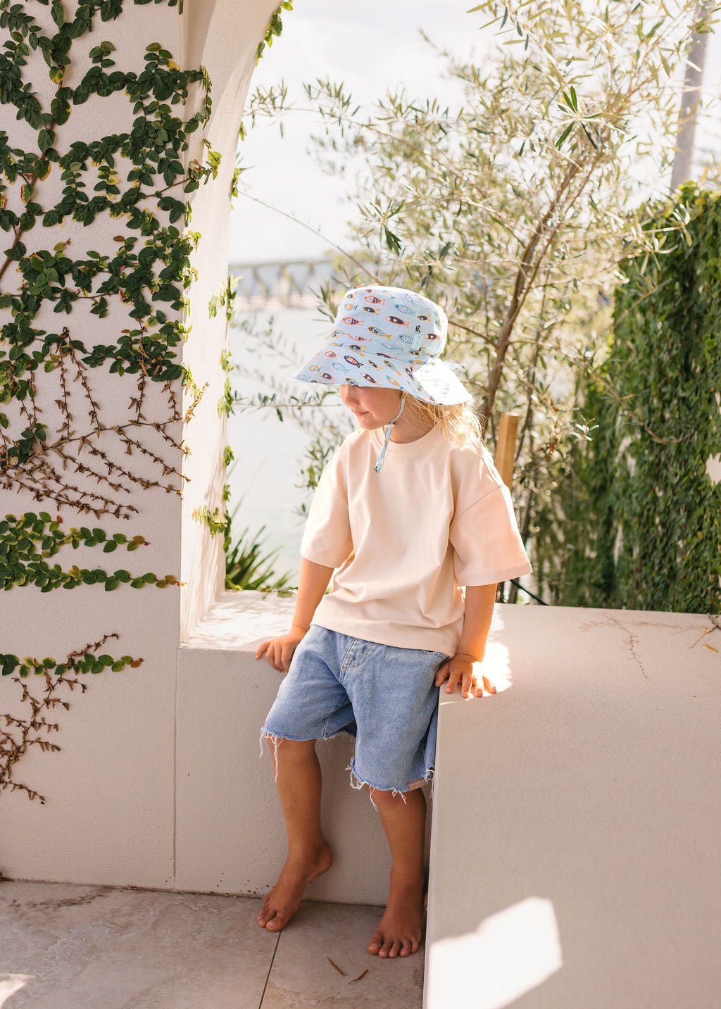 Rainbow Fish Wide Brim Bucket Hat - Acorn Kids Accessories