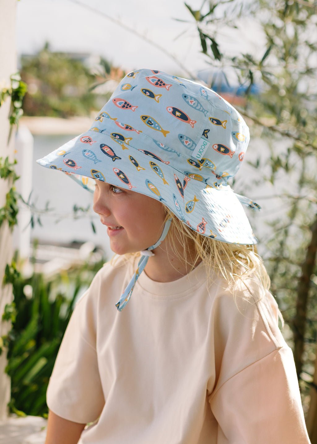 Rainbow Fish Wide Brim Bucket Hat - Acorn Kids Accessories