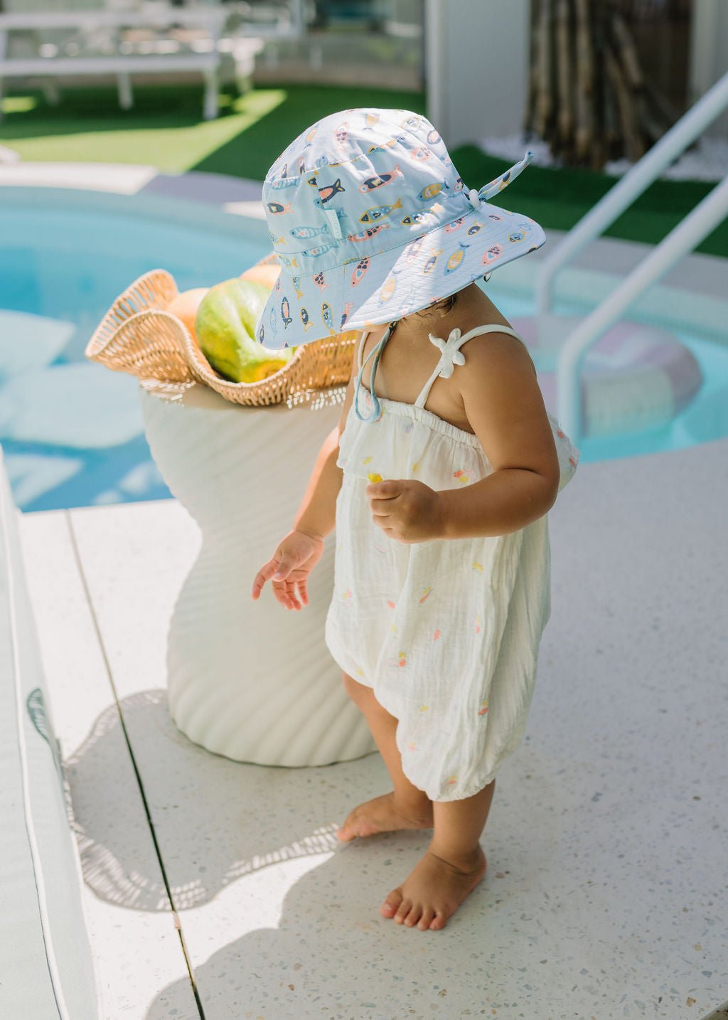 Rainbow Fish Wide Brim Bucket Hat - Acorn Kids Accessories