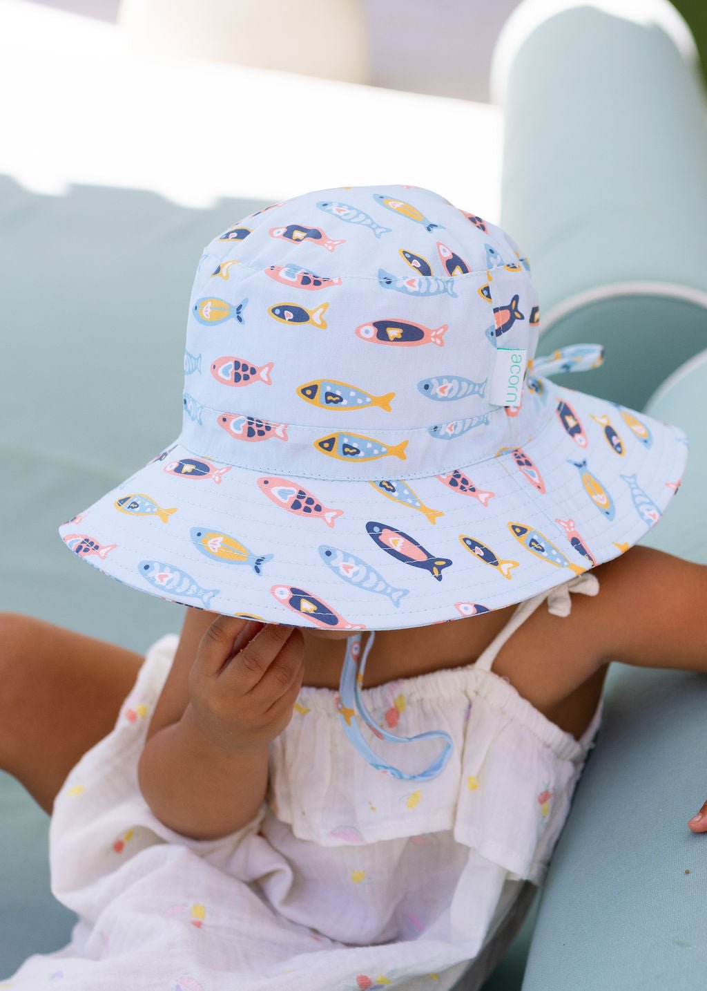 Rainbow Fish Wide Brim Bucket Hat - Acorn Kids Accessories