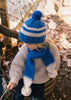 Retro Beanie Blue & Cream - Acorn Kids Accessories