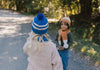 Retro Beanie Blue & Cream - Acorn Kids Accessories