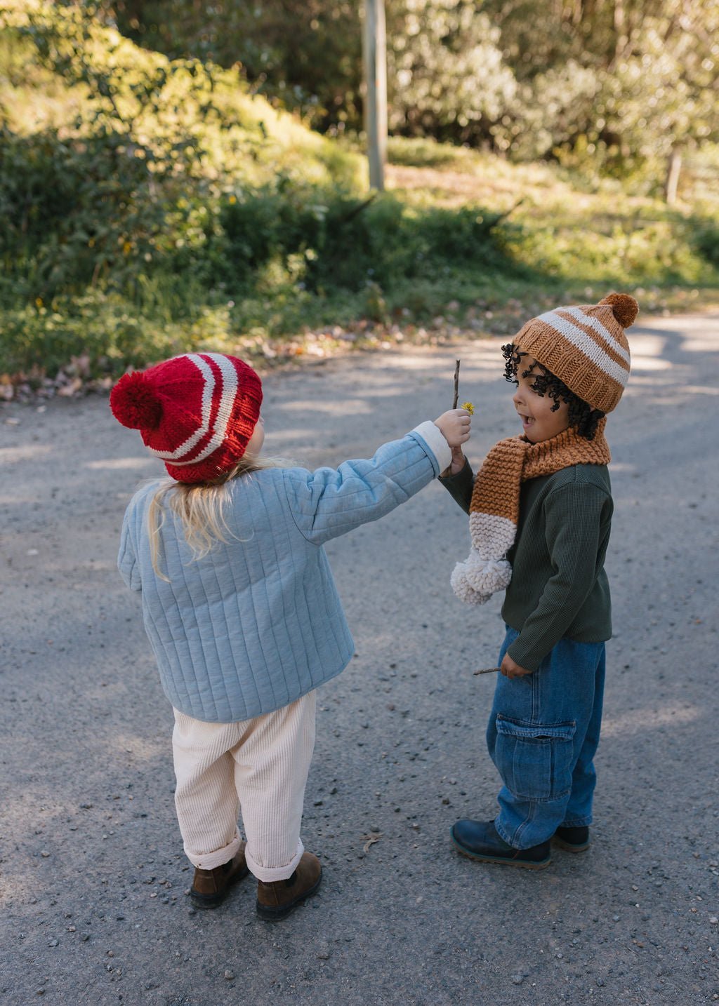Retro Beanie Caramel & Cream - Acorn Kids Accessories