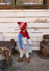 Retro Beanie Red & Cream - Acorn Kids Accessories